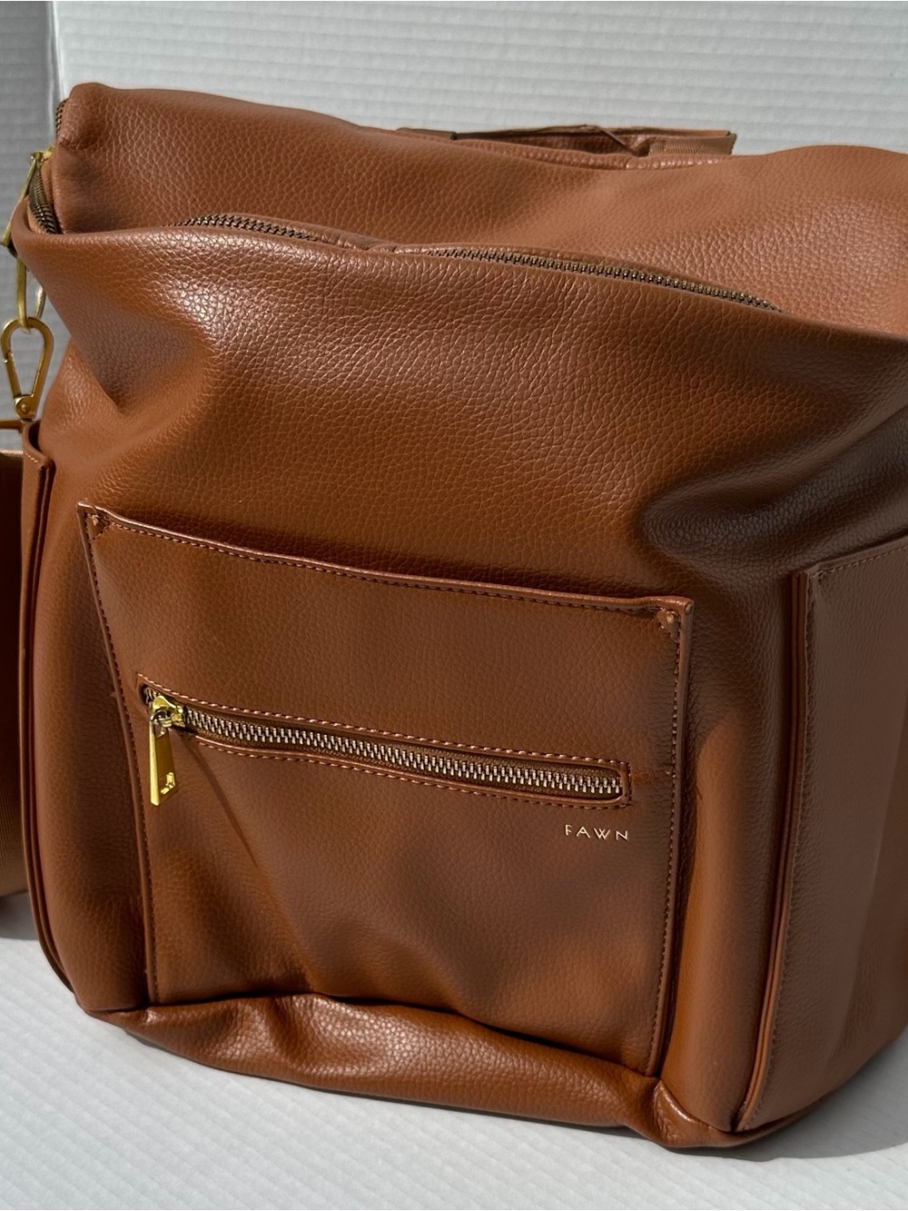 Fawn Design Brown Leather Baby Bag